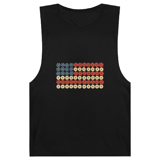 4th of July Flag Flower Barnard Tanks