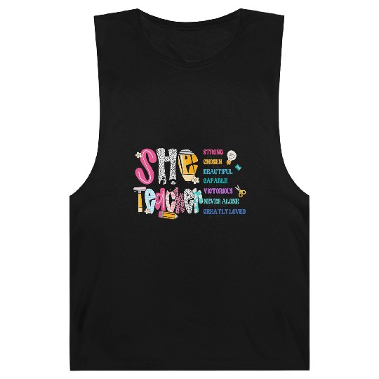 She is Teacher Christian Teacher Barnard Tanks