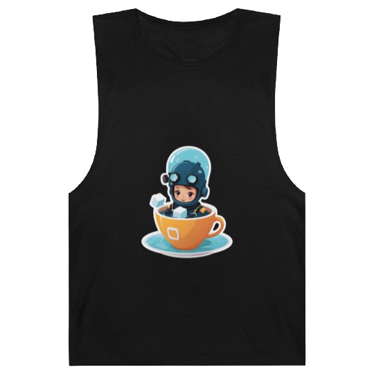 Diver Coffee Cup Fantasy Sticker. Barnard Tanks