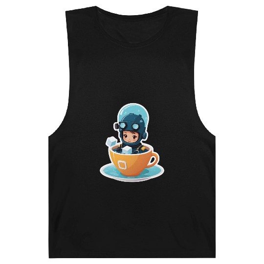Diver Coffee Cup Fantasy Sticker. Barnard Tanks