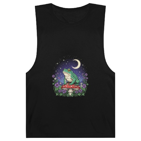 Green Frog on Red Mushroom - Starry Night Barnard Tanks