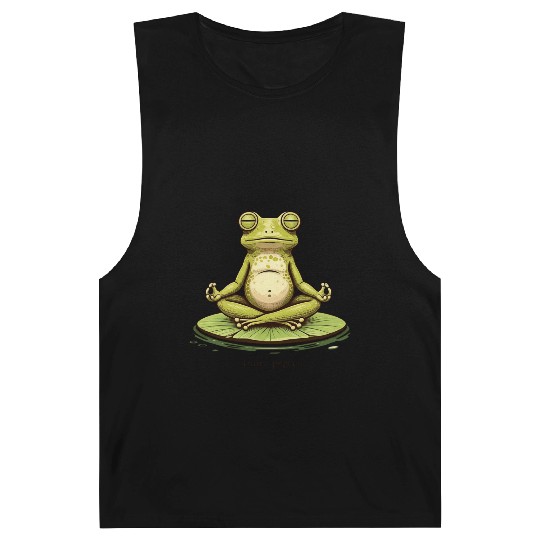 Funny Zen Frog Meditating on Lily Pad – Yoga Barnard Tanks