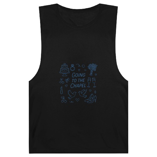 Going To The Chapel Wedding Neon Line Art Barnard Tanks