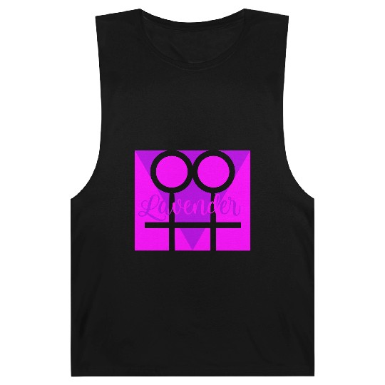 Women Symbol with Lavender Triangle Barnard Tanks