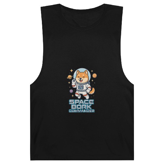 Space Bork Commander Cute Shiba Inu Astronaut F Barnard Tanks