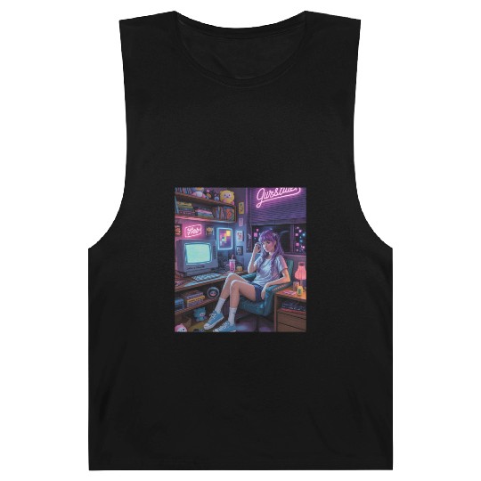 Y2K Gamer Girl Vibes – Retro Tech & Neon Room Aest Barnard Tanks