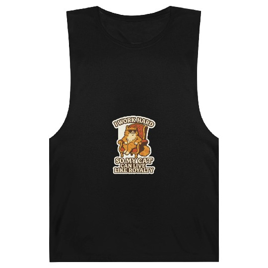 work hard sticker cat Barnard Tanks