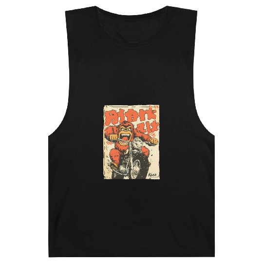 Monkey Mayhem – Vintage Ape on a Motorcycle Barnard Tanks