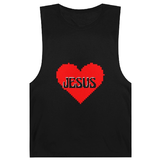 I LOVE JESUS PIXEL ART Barnard Tanks