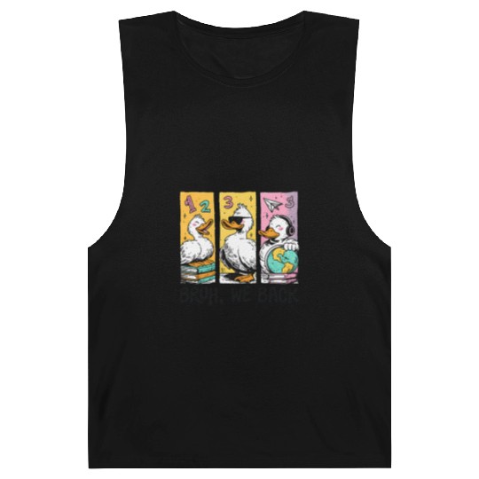 Bruh We Back Silly Goose Back to School Barnard Tanks
