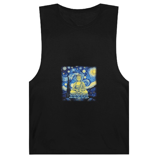 Starry Night Buddha Zen Art Inspired by Van Gogh Barnard Tanks