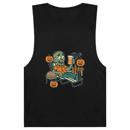 Relaxed Zombie Halloween – Funny Beer and Brains A Barnard Tanks