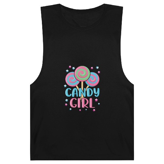 Cute Lollipop Candy Girl Design 01 Barnard Tanks