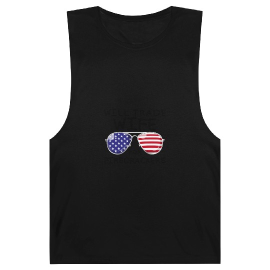 Will Trade Wife For Fireworks Men's 4th Of Julytra Barnard Tanks