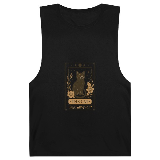 The Cat Tarot Card, Mystical Black Cat, Celestial Barnard Tanks