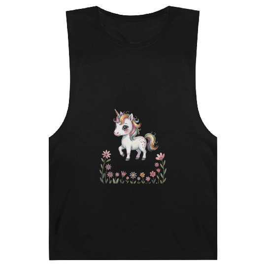 Believe in Magic – Cute Rainbow Unicorn Fantasy Barnard Tanks