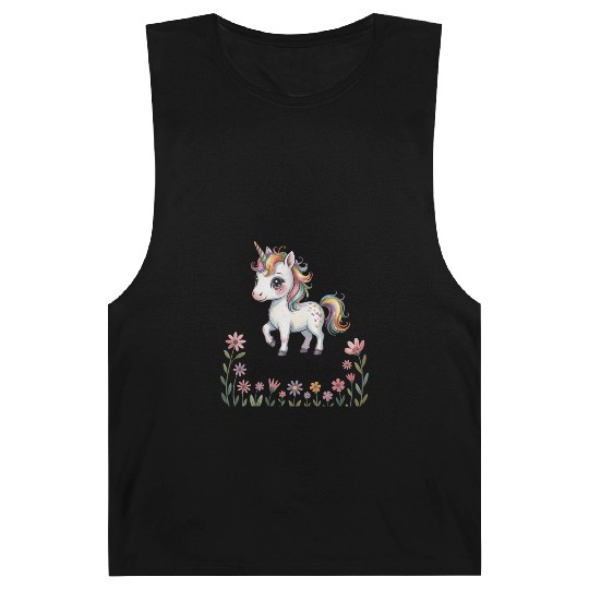 Believe in Magic – Cute Rainbow Unicorn Fantasy Barnard Tanks