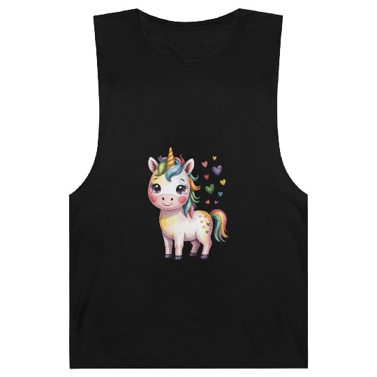 Believe in Magic – Cute Rainbow Unicorn Fantasy Barnard Tanks