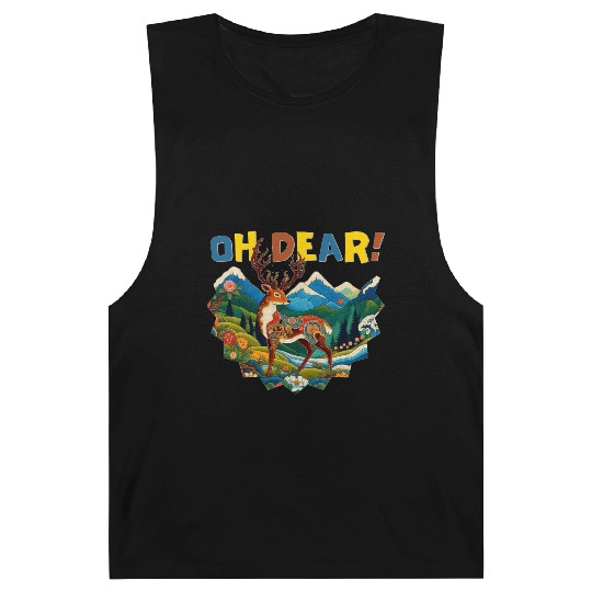 Oh-Dear-Wanderlust-Deer-in-Jungle-Tibetan-Folk-Art Barnard Tanks