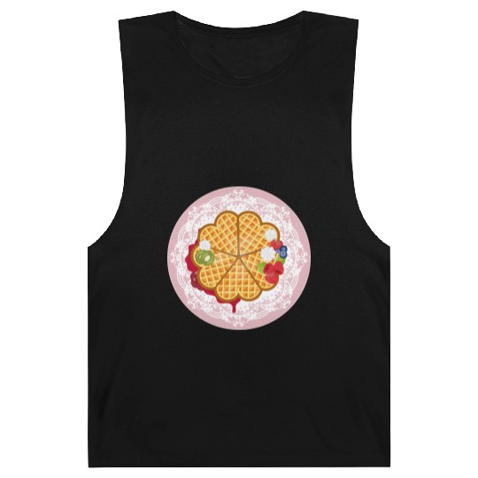 Golden Waffles with Fruit and Cream Motif Barnard Tanks