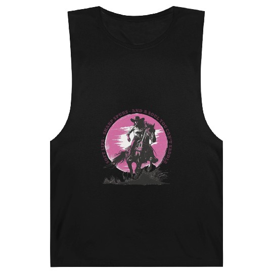 Wild West Cowboy Riding Vintage Design Barnard Tanks