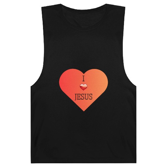 I Love Jesus Heart Design Barnard Tanks
