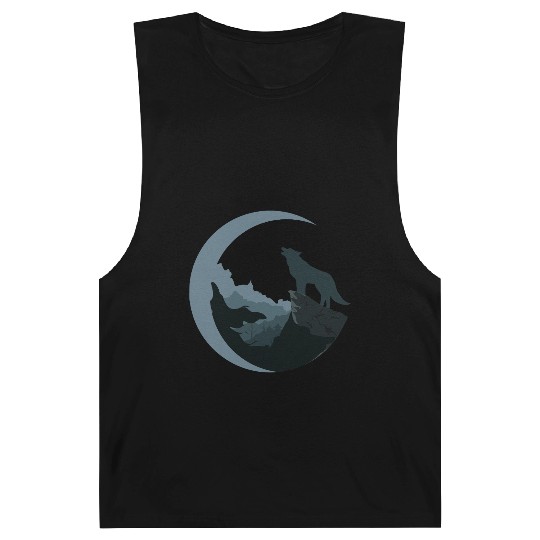 Wolf Moon Silhouette Barnard Tanks