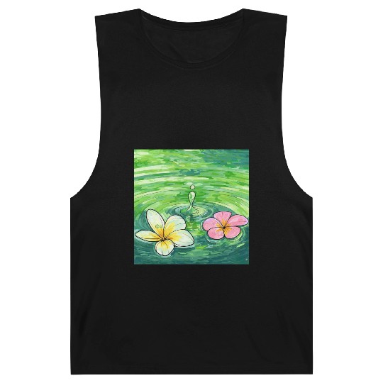Serene Water Lilies Watercolor Design Barnard Tanks