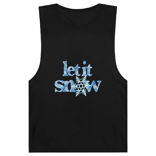 LET IT SNOW blue snowflakes winter wonderland xmas Barnard Tanks