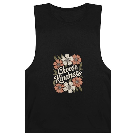 Choose Kindness Flower Boho Vintage Inspiring Barnard Tanks