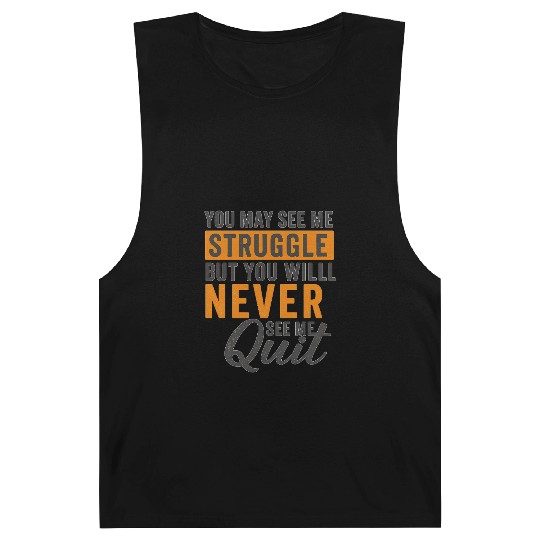 Never Quit – Bold Motivational Typography Barnard Tanks