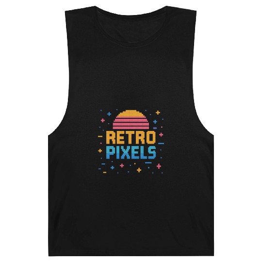 Retro Pixels – Neon 8-Bit Sunset Vibes Barnard Tanks