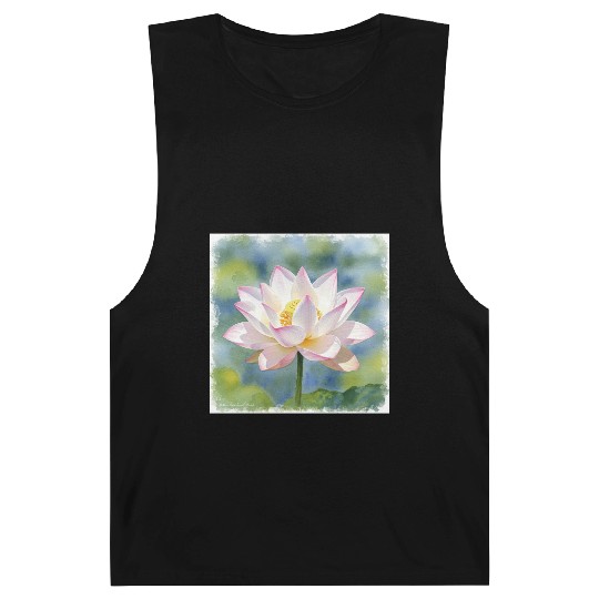 Serene Water Lily Floral Print Barnard Tanks