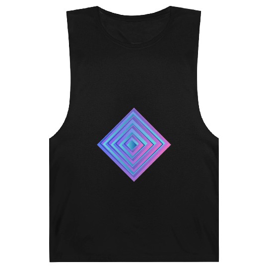 Geometric Neon Square Pattern Barnard Tanks