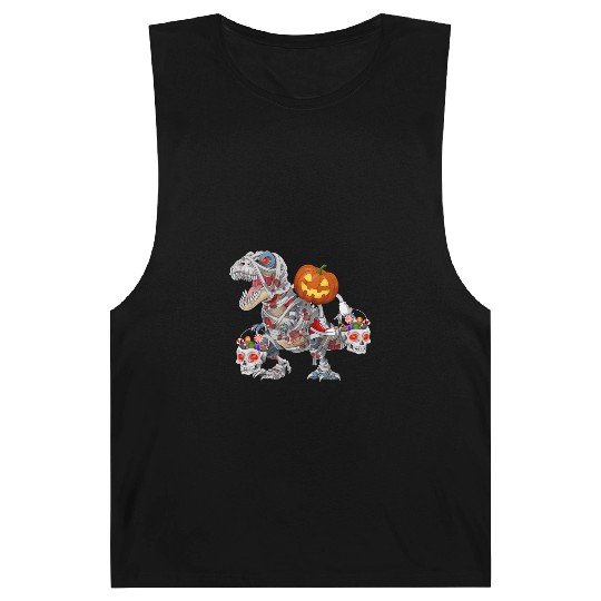 Pumpkin Riding Zombie Mummy Dinosaur Halloween Barnard Tanks