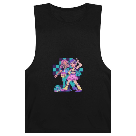 Purple And Green Bold Girl Barnard Tanks