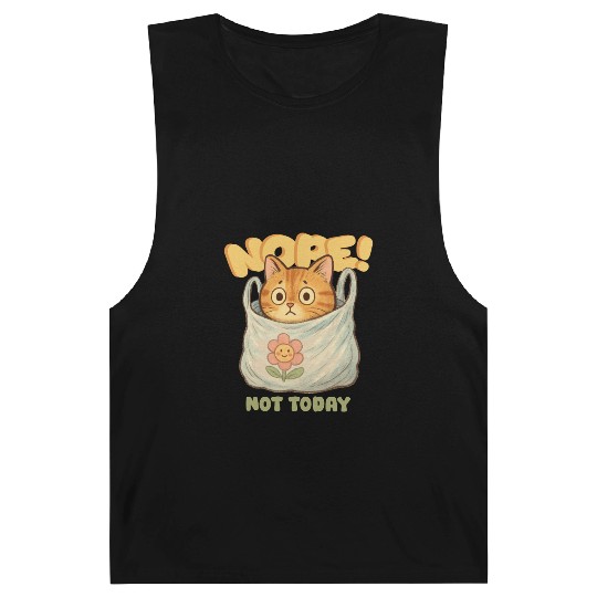 Cute Cat Wrapped in Laundry with Affirmation Barnard Tanks