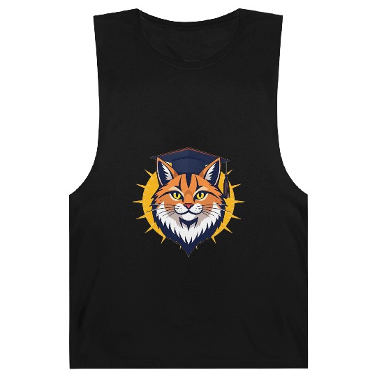 Back to school cat orange Barnard Tanks
