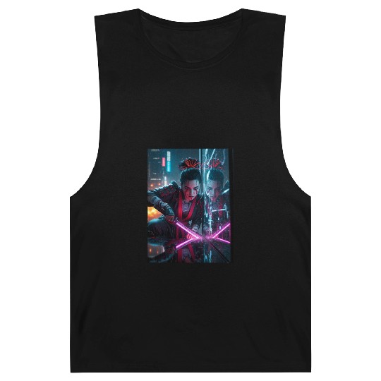 Cyberpunk Samurai Girl Barnard Tanks