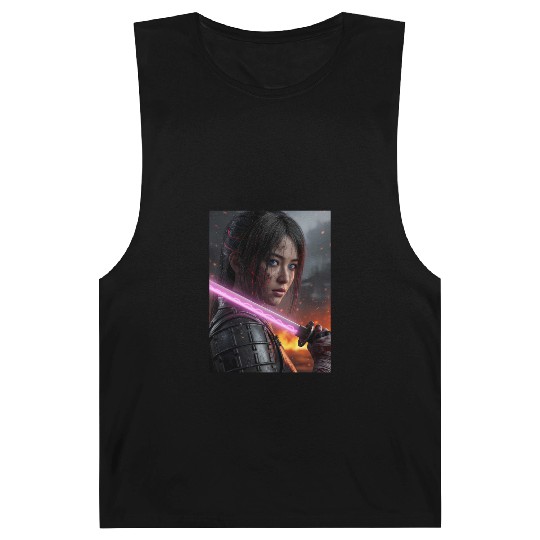 Cyberpunk Samurai Girl Barnard Tanks