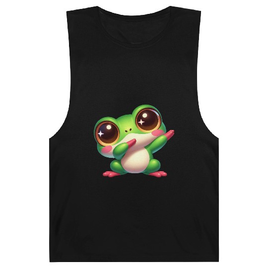 Cute frog dab dance gamer chibi cartoon kawaii Barnard Tanks