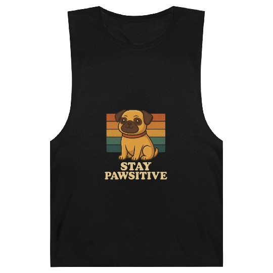 Stay Pawsitive Pug Dog Barnard Tanks
