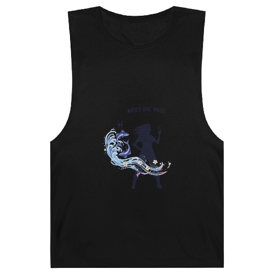 March Girl Magic Watercolor Design Barnard Tanks