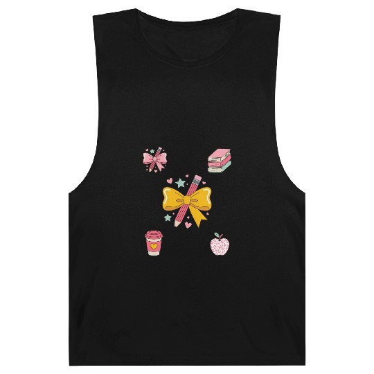Apple Coquette Bow Books First Day of School Back  Barnard Tanks