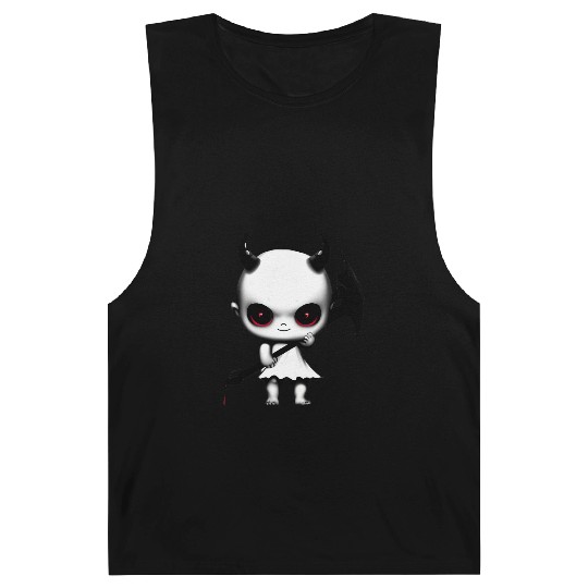 Cute Demon Baby with Horns and Bat Wings Barnard Tanks