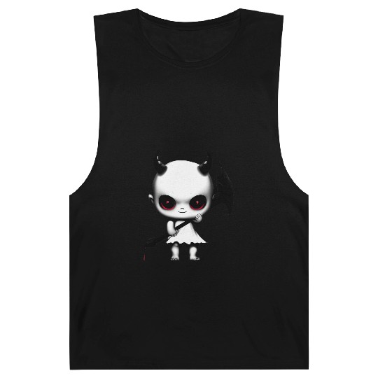Cute Demon Baby with Horns and Bat Wings Barnard Tanks