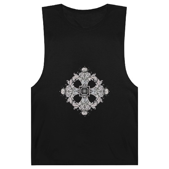 Arabesque Ornament with a Baroque Flair in Gray Barnard Tanks