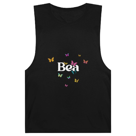 BEA - beautiful girl name with cute butterflies Barnard Tanks