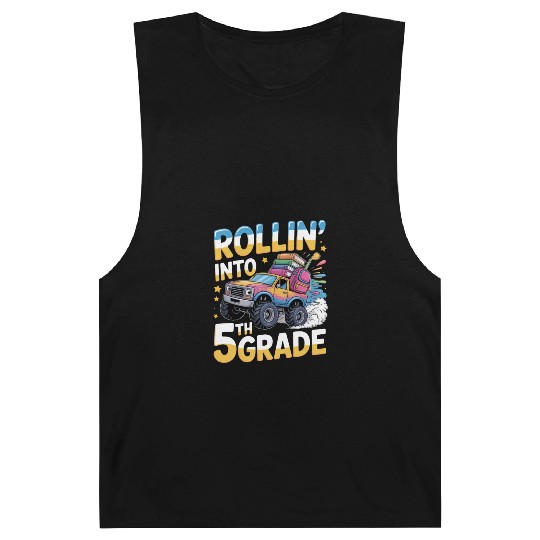 Funny Back To School Rollin' Into 5th Grade Barnard Tanks