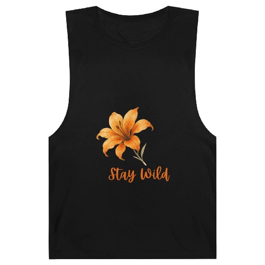 Vivid Orange Lily with Stay Wild Message Barnard Tanks